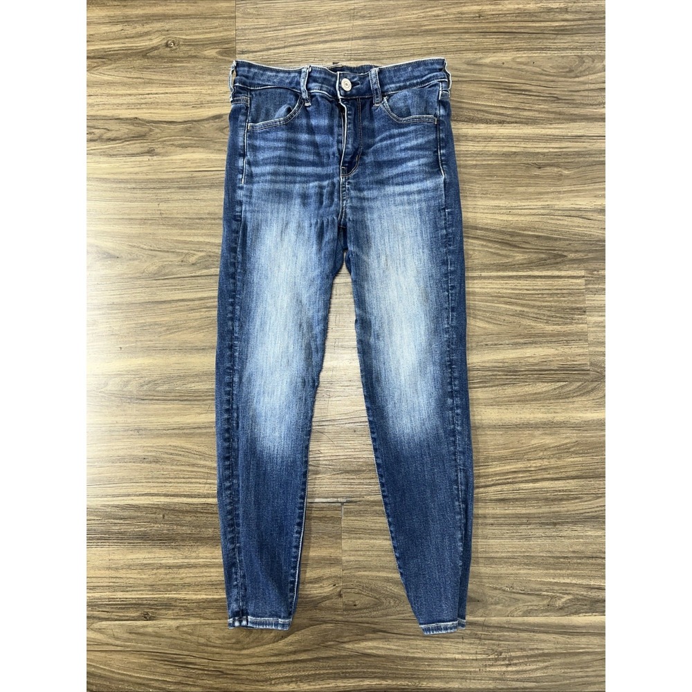 American Eagle Women's 8 Short Blue Denim Curvy High Rise Jegging Stretch